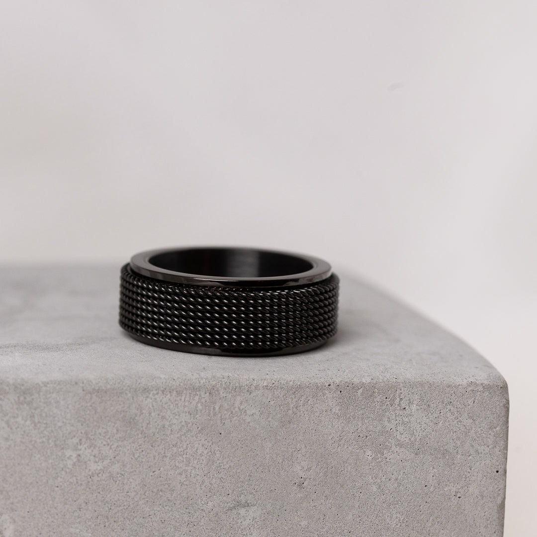 Bague Homme Anti-stress En Acier Inoxydable - Taille 66 - Neuve Avec étiquettes